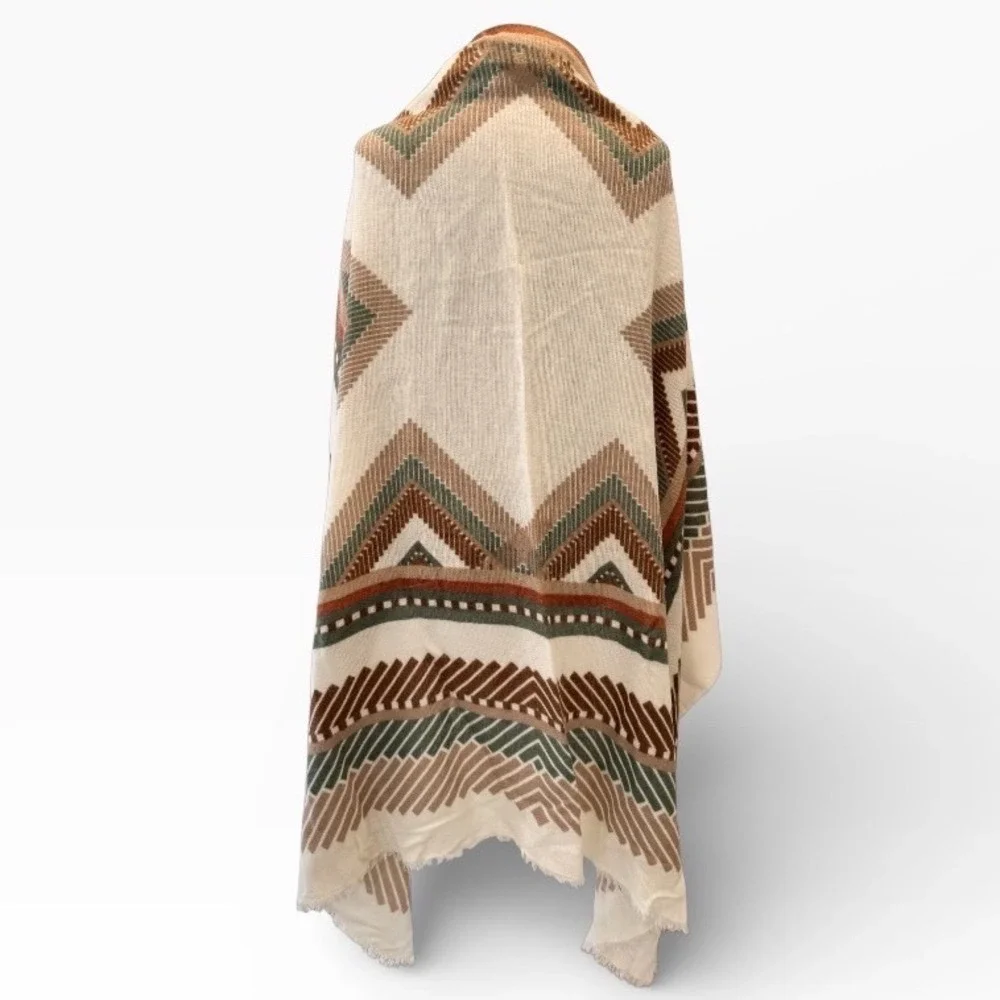 BP‎ Nordstrom Womens Southwestern Geometric Square Wrap Scarf Cowgirl Layer OS